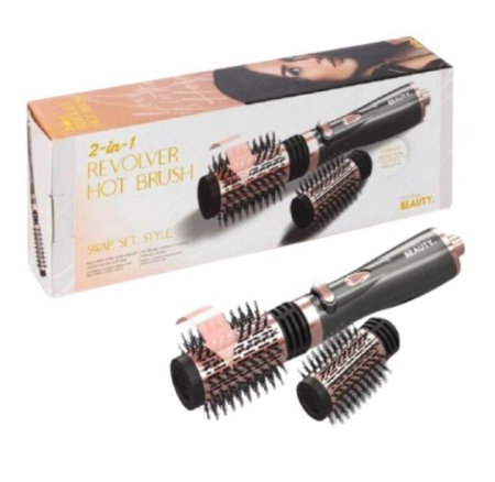 CORTEX BEAUTY- 2 in 1 Revolver Hot Brush, Black