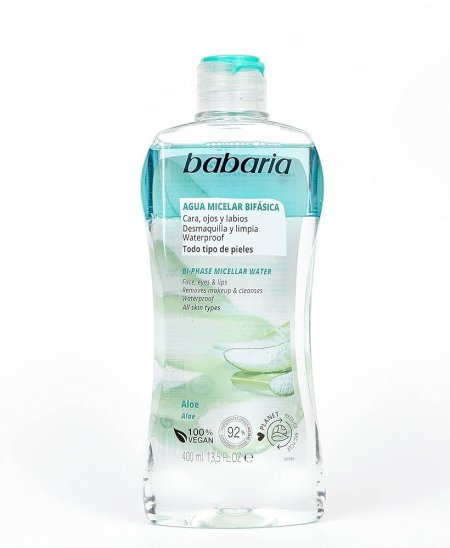 BABARIA- Bi-Phase Micellar Water – Face, Eyes & Lips – Aloe