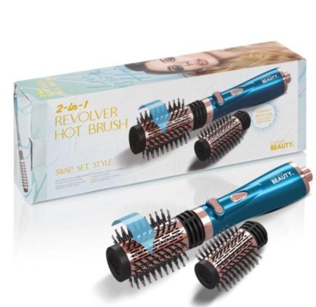 CORTEX BEAUTY- 2 in 1 Revolver Hot Brush, Blue