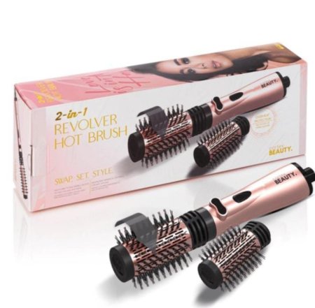 CORTEX BEAUTY- 2 in 1 Revolver Hot Brush, Rose Gold